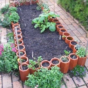 Jardinières de tuyaux en terre cuite