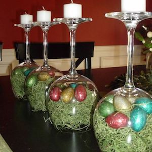 Décorations de Pâques DIY en verre à vin