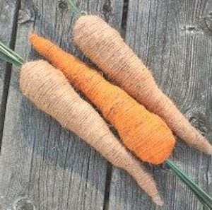 Carottes en jute faites maison