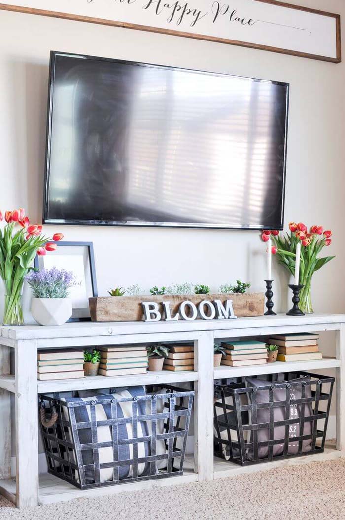 Arrangements simples de panneaux et de tulipes #farmhouse #springdecor #decorhomeideas